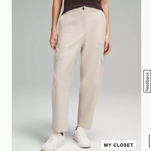 Lululemon Athletica Beige Barrel Leg Cargo Pants